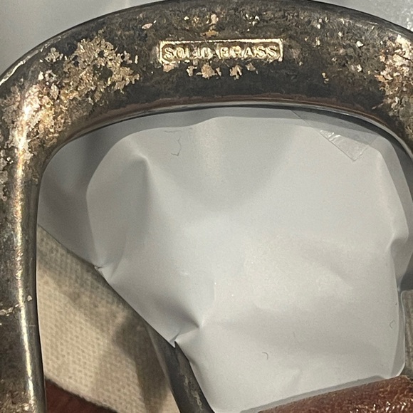 Vintage Leather Floral Tooled Belt with solid brass buckle - Picture 2 of 15